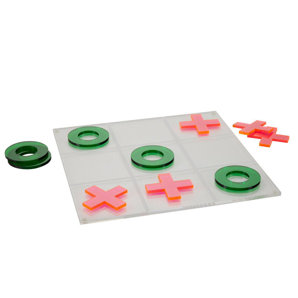 Kryds og bolle spil - Clear, pink, green